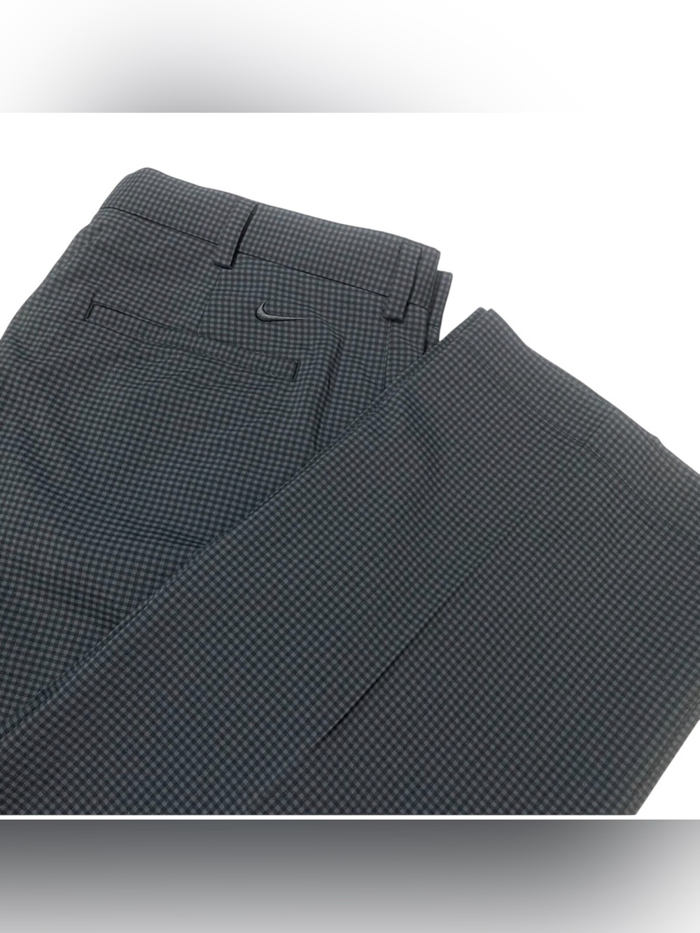 Nike Men's Dark Gray Micro-Check Chinos